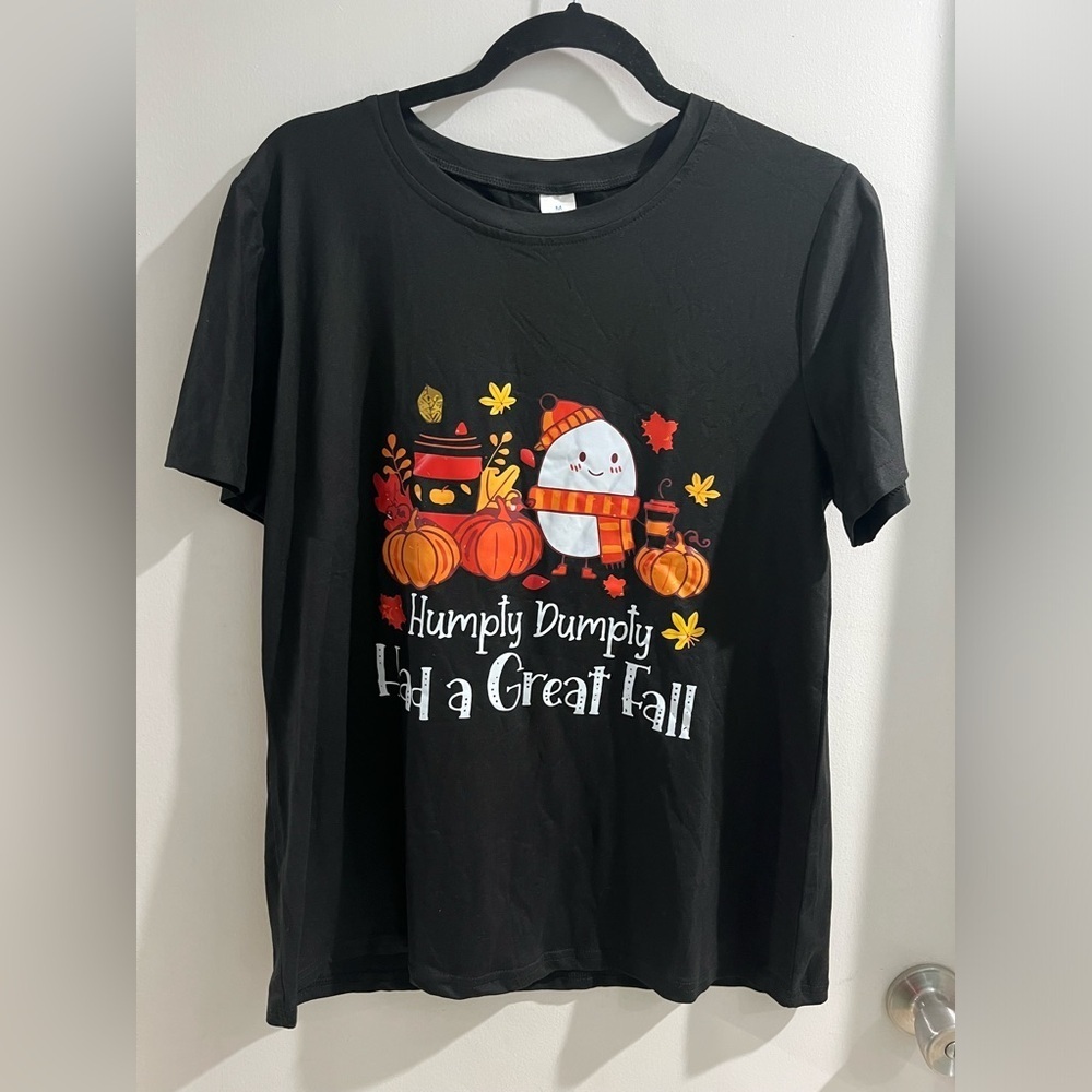 Humpty Dumpty Fall Graphic Tee, size medium, new!